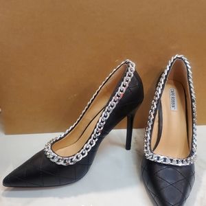 Cape Robbin Women's Point Toe Chain Link Stiletto Heel